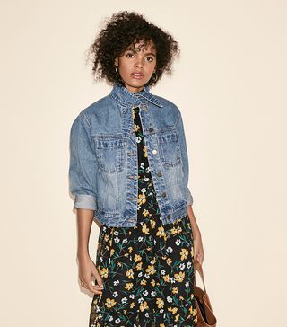 Who What Wear + Tie Neck Denim Jacket