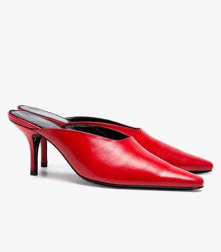 Dorateymur + Red Groupie 100 Suede Pointy Toe Mules