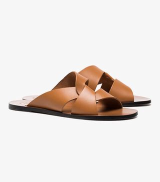 ATP Atelier + Brown Allai Cutout Leather Sandals