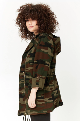 Forever 21 + Hooded Camo Utility Jacket
