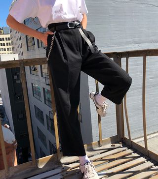 Courtyard L.A. + Pure Wool Pleated Trousers