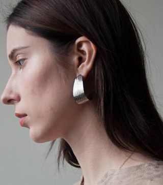 Persephone Vintage + Folded Ridged Silver Earrings