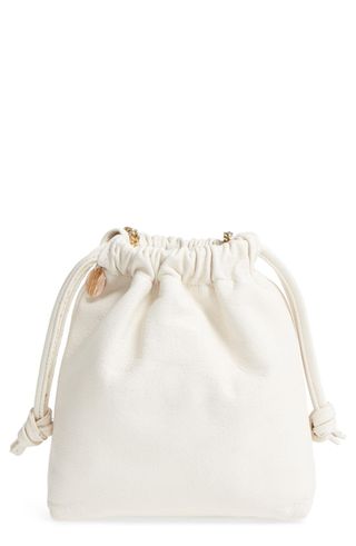 Clare V. + Leather Drawstring Wristlet Pouch -