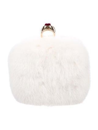 Dolce & Gabbana + Crystal-Embellished Mink Evening Bag