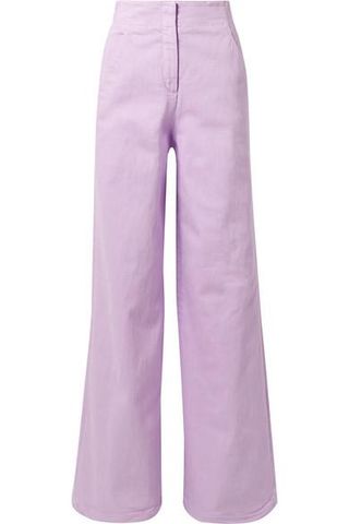Tibi + Cotton-Blend Wide-Leg Pants