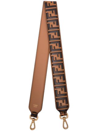 Fendi + Brown Monogram Leather Strap