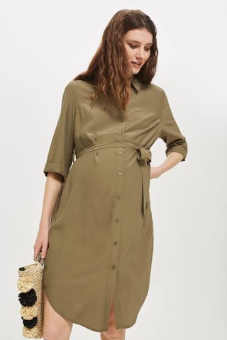Topshop Maternity + Belted Utility Shirt Dress
