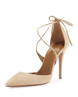 Aquazzura + Matilde Crisscross Suede 105mm Pump