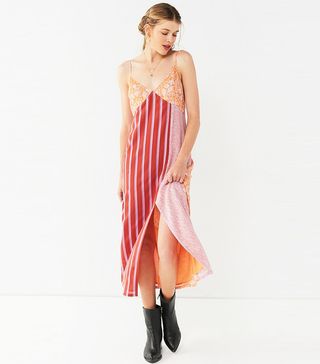 Urban Outfitters + UO Ava High-Slit Midi Slip Dress