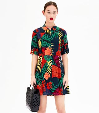 Zara + Flower Shirt Dress