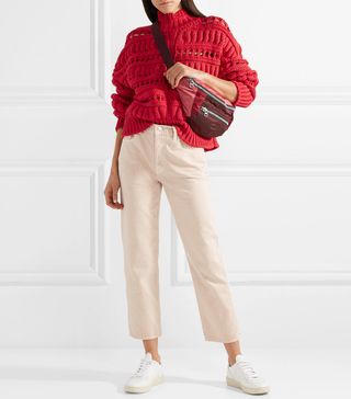 Isabel Marant + Zoe Oversized Open-Knit Cotton-Blend Turtleneck Sweater
