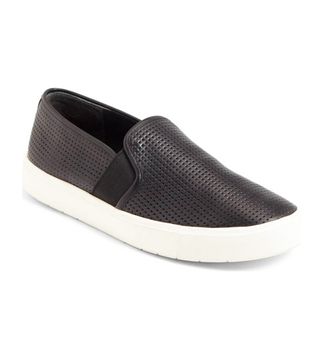 Vince + Blair 5 Slip-On Sneakers in Perforated Black Leather