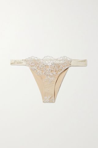 I.D. Sarrieri + In the Mood for Love Metallic Corded Lace, Stretch-Jersey and Satin Briefs