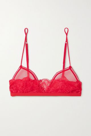 La Perla + Layla Stretch-Tulle and Leavers Lace Soft-Cup Bra