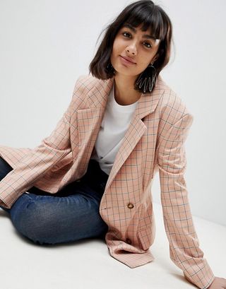 ASOS WHITE + Check Blazer