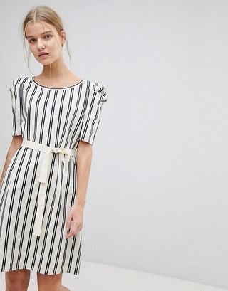 Max & Co + Striped Shift Dress With Tie Waist