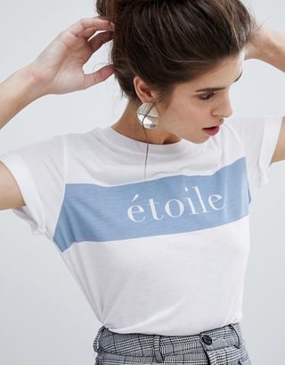ASOS + Neon Rose Relaxed T-Shirt With Etoile Print