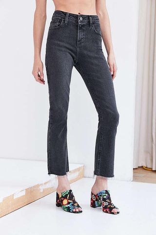 BDG + Kick Flare High-Rise Cropped Jean in Black