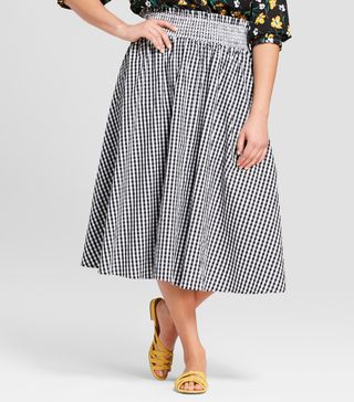 Who What Wear + Smocked Waist Midi Skirt