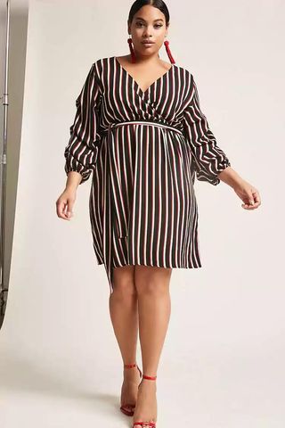 Forever 21 + Textured Surplice Stripe Dress