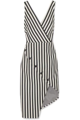 Altuzarra + Marceau Asymmetric Striped Cotton-blend Dress