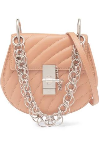 Chloé + Drew Bijou Quilted Leather Shoulder Bag in Blush