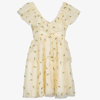 Ganni + Ruffle Tiered Floral Mini Dress