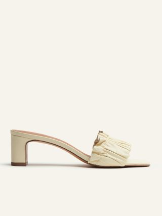 The Reformation + Shereen Ruched Block Heel Mule