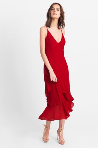 Modern Citizen + Jaselle V-Neck Dress in Red