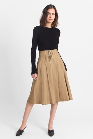 Modern Citizen + Esme Front-Tie Skirt in Taupe