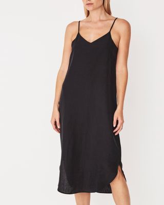 Assembly Label + Silk Linen Camisole Dress in Black