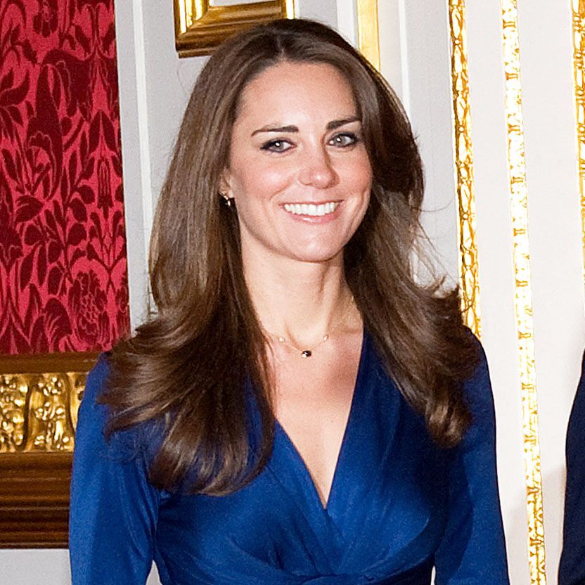 kate middleton engagement photo dress Kate Middleton Navy V-neck Knee Length Engagement Dress main image 1