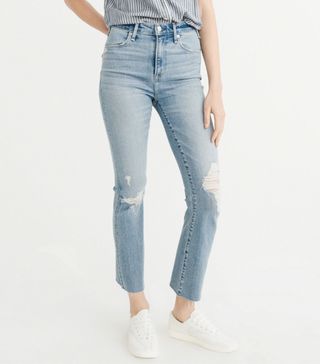 Abercrombie & Fitch + High-Rise Ankle Flare Jeans