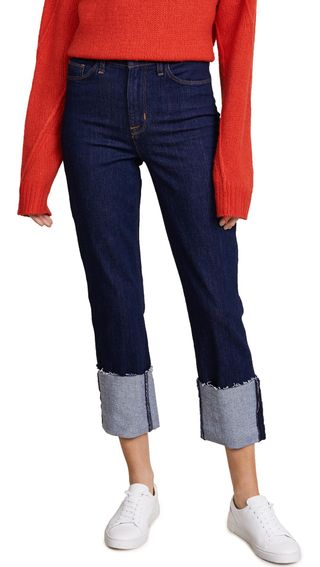 Hudson Jeans + High-Rise Zoeey Straight Cuffed Crop Jeans