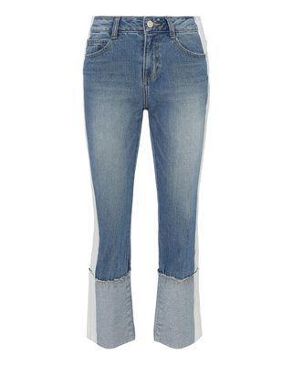 SJYP Denim + Painted Cuff Up Jeans Denim