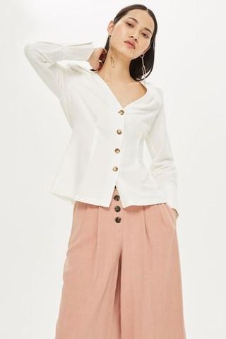 Topshop + Button Down Blouse