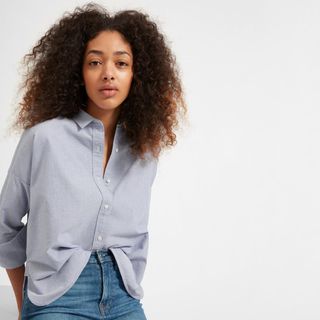 Everlane + Japanese Oxford Square Shirt in Blue