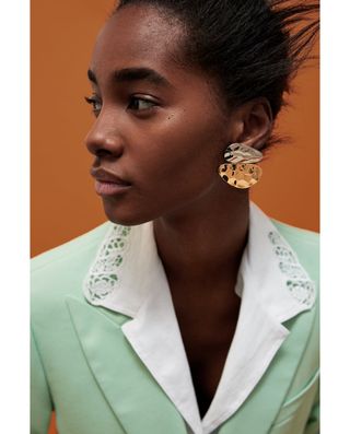 Zara + Contrasting Metal Earrings