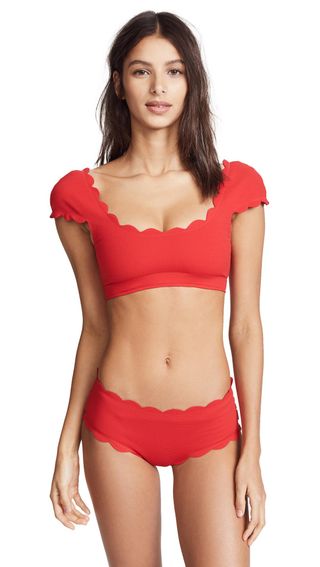 Marysia Swim + Scalloped Mexico Bikini Top