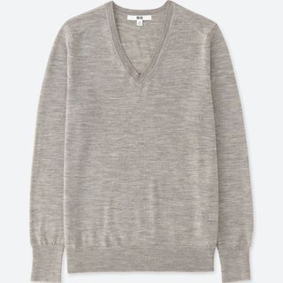 UNIQLO + Extra Fine Merino V Neck Sweater