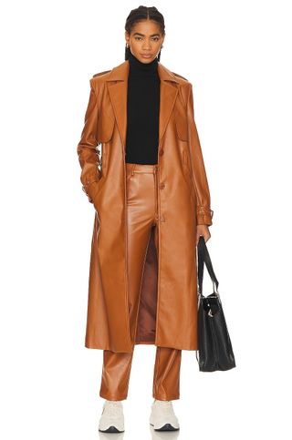 Bardot + Faux Leather Trench