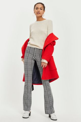 Topshop + Check Flared Trousers