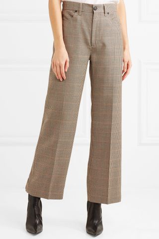 Rag 
Bone + Sadie Houndstooth Wool Wide-Leg Pants