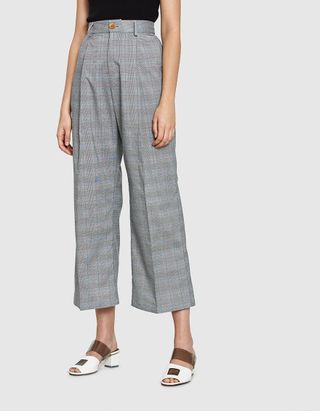 NEED + Wide Leg Tuck Pant in Grey Combo