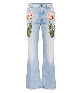 Gucci + Embroidered Flared Jeans