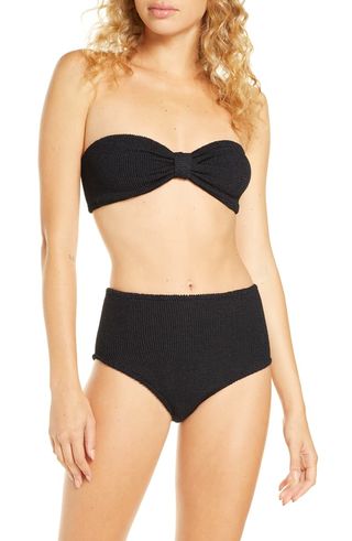 Hunza G + Posey Two-Piece Bandeau Bikini Swimsuit