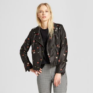 Who What Wear + Printed Moto Jacket