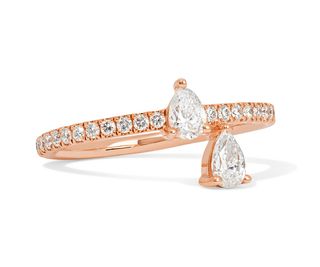 Anita Ko + Princess 18-Karat Rose Gold Diamond Ring