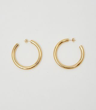 Bagatiba + Gold Hollow Hoops