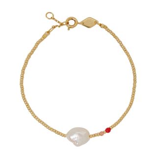 Anni Lu + Baroque Pearl 18 ct Gold Plated Bracelet